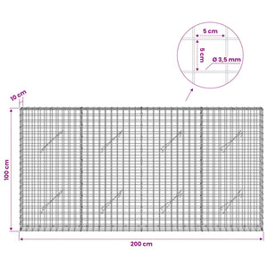 Γκαμπιόν με Σύρμα 3,5 mm και Πλέγμα 5x5 cm 200x10x100 εκ