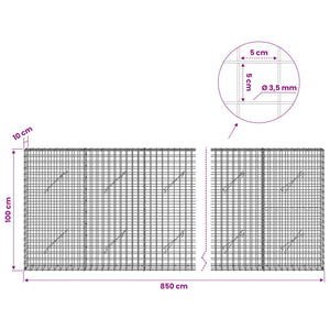 Γκαμπιόν με Σύρμα 3,5 mm και Πλέγμα 5x5 cm 850x10x100 εκ - Pakobazaar