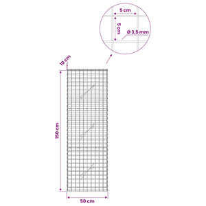 Γκαμπιόν με Σύρμα 3,5 mm και Πλέγμα 5x5 cm 50x10x150 εκ.