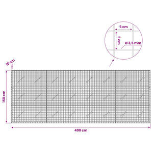 Γκαμπιόν με Σύρμα 3,5 mm και Πλέγμα 5x5 cm 400x10x150 εκ