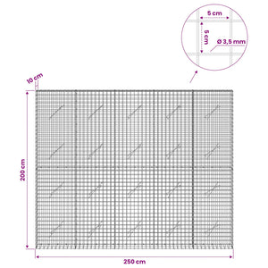 Γκαμπιόν με Σύρμα 3,5 mm και Πλέγμα 5x5 cm 250x10x200 εκ.