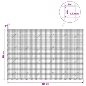 Γκαμπιόν με Σύρμα 3,5 mm και Πλέγμα 5x5 cm 300x10x200 εκ