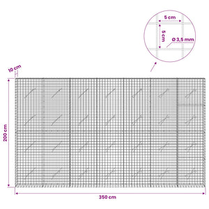 Γκαμπιόν με Σύρμα 3,5 mm και Πλέγμα 5x5 cm 350x10x200 εκ.
