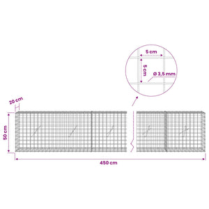 Γκαμπιόν με Σύρμα 3,5 mm και Πλέγμα 5x5 cm 450x20x50 εκ - Pakobazaar