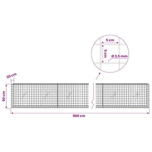 Γκαμπιόν με Σύρμα 3,5 mm και Πλέγμα 5x5 cm 900x20x50 εκ