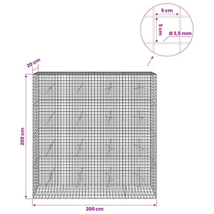 Γκαμπιόν με Σύρμα 3,5 mm και Πλέγμα 5x5 cm 200x20x200 εκ - Pakobazaar