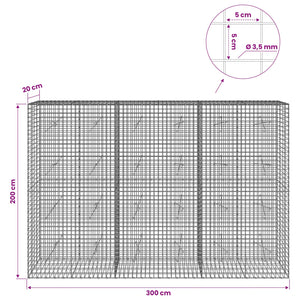 Γκαμπιόν με Σύρμα 3,5 mm και Πλέγμα 5x5 cm 300x20x200 εκ - Pakobazaar