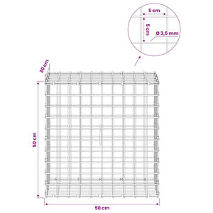 Γκαμπιόν με Σύρμα 3,5 mm και Πλέγμα 5x5 cm 50x30x50 εκ.