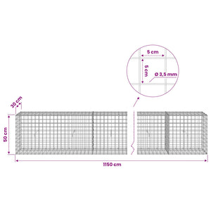 Γκαμπιόν με Σύρμα 3,5 mm και Πλέγμα 5x5 cm 1150x30x50 εκ.
