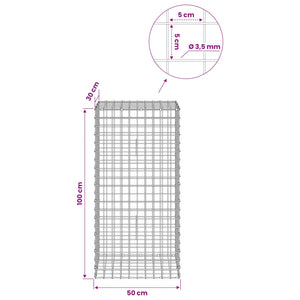 Γκαμπιόν με Σύρμα 3,5 mm και Πλέγμα 5x5 cm 50x30x100 εκ