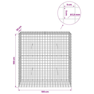 Γκαμπιόν με Σύρμα 3,5 mm και Πλέγμα 5x5 cm 100x30x100 εκ