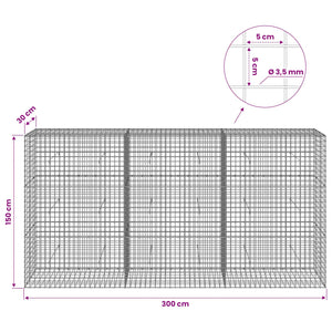 Γκαμπιόν με Σύρμα 3,5 mm και Πλέγμα 5x5 cm 300x30x150 εκ