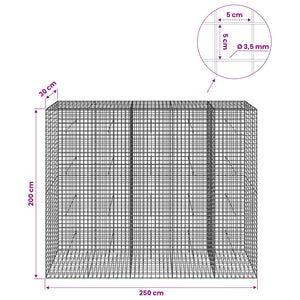 Γκαμπιόν με Σύρμα 3,5 mm και Πλέγμα 5x5 cm 250x30x200 εκ.