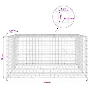 Γκαμπιόν με Σύρμα 3,5 mm και Πλέγμα 5x5 cm 100x50x50 εκ