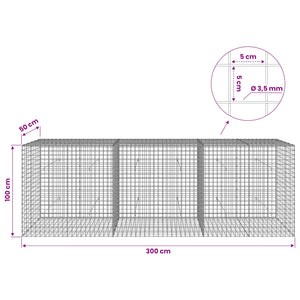 Γκαμπιόν με Σύρμα 3,5 mm και Πλέγμα 5x5 cm 300x50x100 εκ