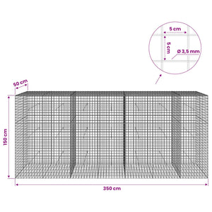 Γκαμπιόν με Σύρμα 3,5 mm και Πλέγμα 5x5 cm 350x50x150 εκ - Pakobazaar