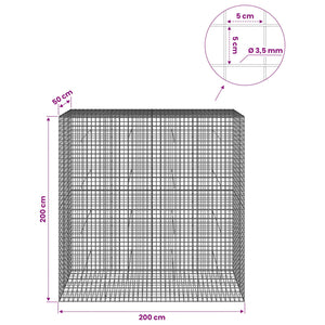 Γκαμπιόν με Σύρμα 3,5 mm και Πλέγμα 5x5 cm 200x50x200 εκ - Pakobazaar