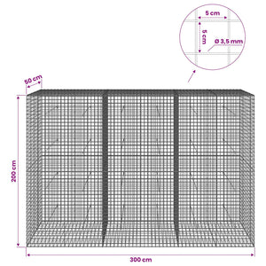 Γκαμπιόν με Σύρμα 3,5 mm και Πλέγμα 5x5 cm 300x50x200 εκ - Pakobazaar