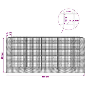 Γκαμπιόν με Σύρμα 3,5 mm και Πλέγμα 5x5 cm 450x50x200 εκ