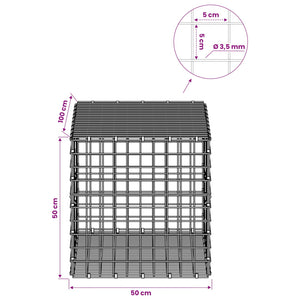 Γκαμπιόν με Σύρμα 3,5 mm και Πλέγμα 5x5 cm 50x100x50 εκ
