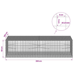 Γκαμπιόν με Σύρμα 3,5 mm και Πλέγμα 5x5 cm 200x100x50 εκ