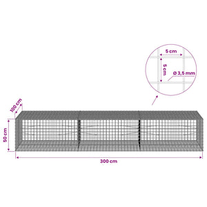 Γκαμπιόν με Σύρμα 3,5 mm και Πλέγμα 5x5 cm 300x100x50 εκ - Pakobazaar