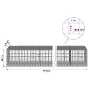 Γκαμπιόν με Σύρμα 3,5 mm και Πλέγμα 5x5 cm 450x100x50 εκ - Pakobazaar
