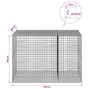 Γκαμπιόν με Σύρμα 3,5 mm και Πλέγμα 5x5 cm 150x100x100 εκ. - Pakobazaar