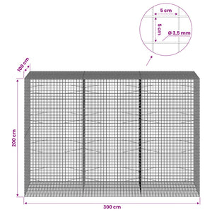 Γκαμπιόν με Σύρμα 3,5 mm και Πλέγμα 5x5 cm 300x100x200 εκ - Pakobazaar