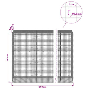 Γκαμπιόν με Σύρμα 3,5 mm και Πλέγμα 5x5 cm 850x100x200 εκ - Pakobazaar