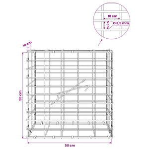 Γκαμπιόν με σύρμα 3,5 mm και πλέγμα 5x10 cm 50x10x50 εκ - Pakobazaar