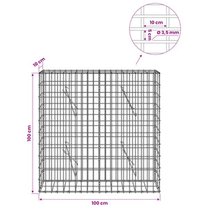 Γκαμπιόν με σύρμα 3,5 mm και πλέγμα 5x10 cm 100x10x100 εκ. - Pakobazaar