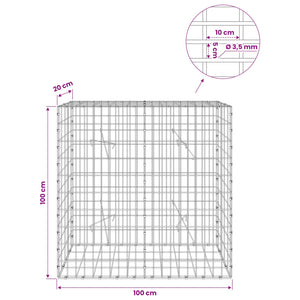 Γκαμπιόν με σύρμα 3,5 mm και πλέγμα 5x10 cm 100x20x100 εκ.
