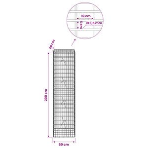 Γκαμπιόν με σύρμα 3,5 mm και πλέγμα 5x10 cm 50x20x200 εκ