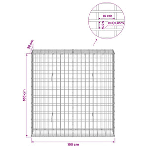 Γκαμπιόν με σύρμα 3,5 mm και πλέγμα 5x10 cm 100x30x100 εκ - Pakobazaar