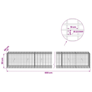 Γκαμπιόν με σύρμα 3,5 mm και πλέγμα 5x10 cm 600x50x50 εκ - Pakobazaar