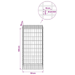 Γκαμπιόν με σύρμα 3,5 mm και πλέγμα 5x10 cm 50x50x100 εκ - Pakobazaar