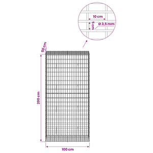 Γκαμπιόν με σύρμα 3,5 mm και πλέγμα 5x10 cm 100x50x200 cm