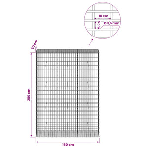 Γκαμπιόν με σύρμα 3,5 mm και πλέγμα 5x10 cm 150x50x200 εκ