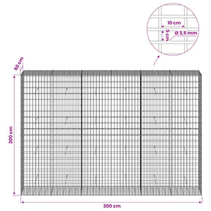 Γκαμπιόν με σύρμα 3,5 mm και πλέγμα 5x10 cm 300x50x200 εκ