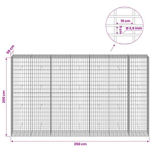 Γκαμπιόν με σύρμα 3,5 mm και πλέγμα 5x10 cm 350x50x200 εκ