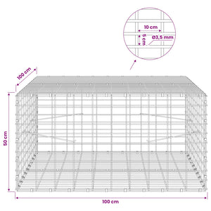 Γκαμπιόν με σύρμα 3,5 mm και πλέγμα 5x10 cm 100x100x50 εκ - Pakobazaar