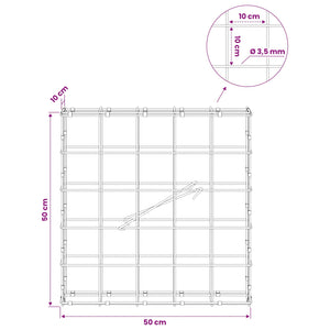 Γκαμπιόν με σύρμα 3,5 mm και πλέγμα 10x10 cm 50x10x50 εκ - Pakobazaar