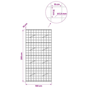 Γκαμπιόν με σύρμα 3,5 mm και πλέγμα 10x10 cm 100x10x200 εκ - Pakobazaar