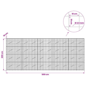 Γκαμπιόν με σύρμα 3,5 mm και πλέγμα 10x10 cm 500x10x200 εκ