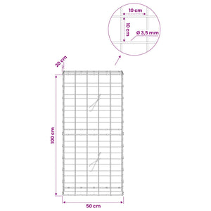 Γκαμπιόν με σύρμα 3,5 mm και πλέγμα 10x10 cm 50x20x100 εκ - Pakobazaar