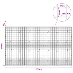 Γκαμπιόν με σύρμα 3,5 mm και πλέγμα 10x10 cm 350x20x200 εκ.