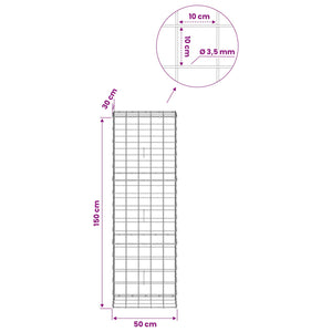 Γκαμπιόν με σύρμα 3,5 mm και πλέγμα 10x10 cm 50x30x150 εκ