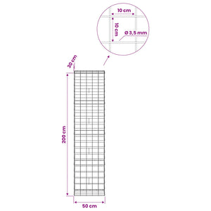 Γκαμπιόν με σύρμα 3,5 mm και πλέγμα 10x10 cm 50x30x200 εκ