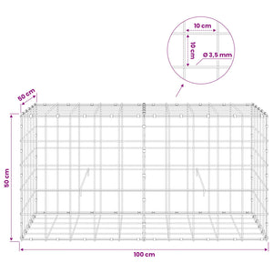 Γκαμπιόν με σύρμα 3,5 mm και πλέγμα 10x10 cm 100x50x50 εκ